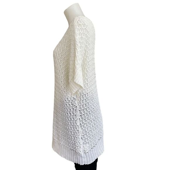 Lafayette 148 Cream open‎ knit short sleeve sweater tunic 100% Hemp size XL - Picture 3 of 9